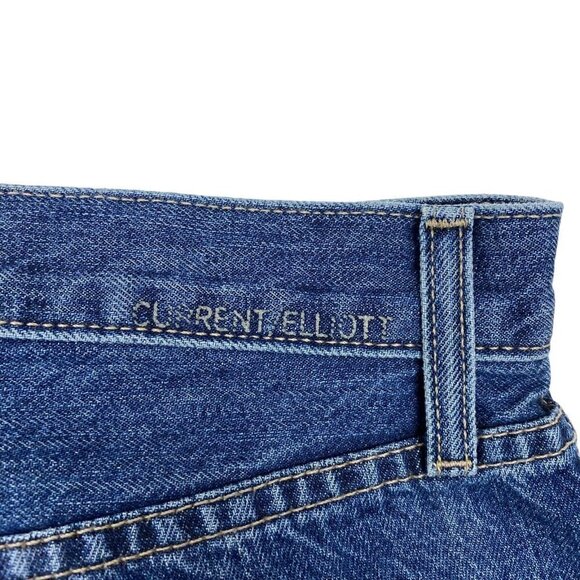 Current Elliott The Vintage Cropped Rehan Blue Medium Wash Slim Denim Jeans 30 - Picture 14 of 16